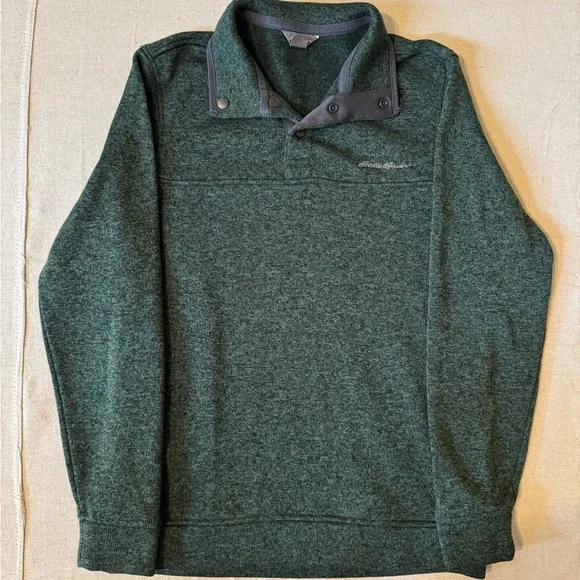 Eddie Bauer Fleece Green Pullover Sweater - Picture 1 of 7